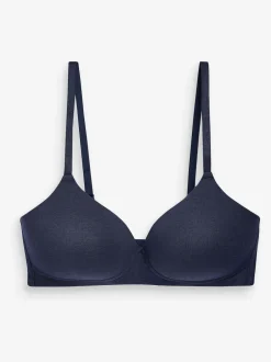 Next Blanc/bleu marine/rose - Lot de 3 soutiens-gorge en mélange de coton Ultimate Comfort rembourrées et sans armature Clearance