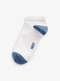 Next - Paquet de chaussettes de sport en coton riche 7 Blanc/Bleu/Gris talon et orteil Discount