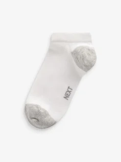 Next - Paquet de chaussettes de sport en coton riche 7 Blanc/Bleu/Gris talon et orteil Discount