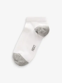 Next - Paquet de chaussettes de sport en coton riche 7 Blanc/Bleu/Gris talon et orteil Discount