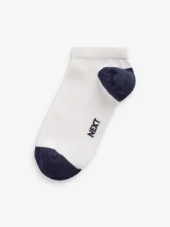 Next - Paquet de chaussettes de sport en coton riche 7 Blanc/Bleu/Gris talon et orteil Discount