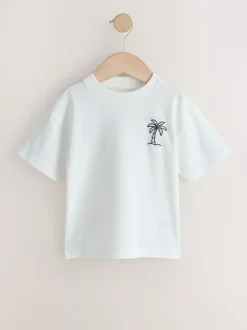 Next Blanc/bleu/vert/noir/violet - Lot de 5 petits T-shirts graphiques à manches courtes (3mois-7ans) Sale