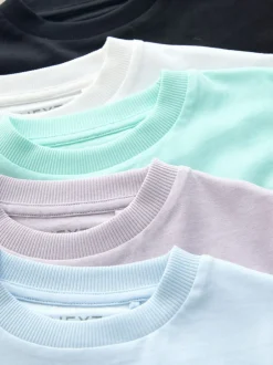 Next Blanc/bleu/vert/noir/violet - Lot de 5 petits T-shirts graphiques à manches courtes (3mois-7ans) Sale