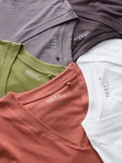 Next Blanc/gris/kaki/rouille/marron - 5 de t-shirts Colen V Mancherons % 100 Online