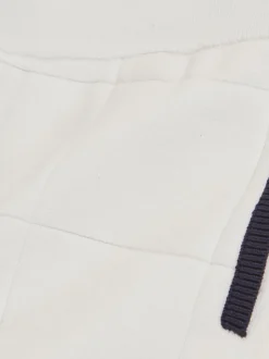 Reiss Blanc/Marine - Short Barbor en maille à surpiqûres Outlet