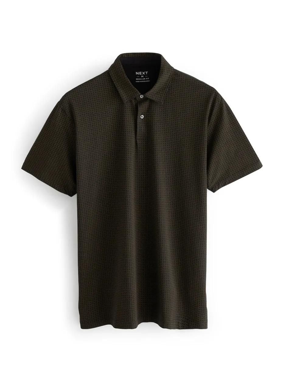 Next - Polo en jersey Manches courtes 3 Pack Blanc/Marine/Noir ou Geos Sale