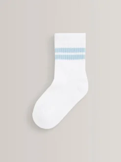 Next - Cushioned Semelle intérieure Cotton Rich Ribbed Tipped Chaussettes 5 Lot Blanc/neutres Best