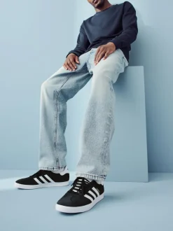 adidas originals - Gazelle Trainers Blanc/Noir Outlet