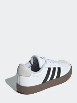adidas Blanc/Noir - Vl Cour 3.0 Baskets enfant en daim à lacets Hot
