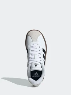 adidas Blanc/Noir - Vl Cour 3.0 Baskets enfant en daim à lacets Hot