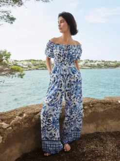 Next Blanc/Noir - Combinaison à épaules dénudées New