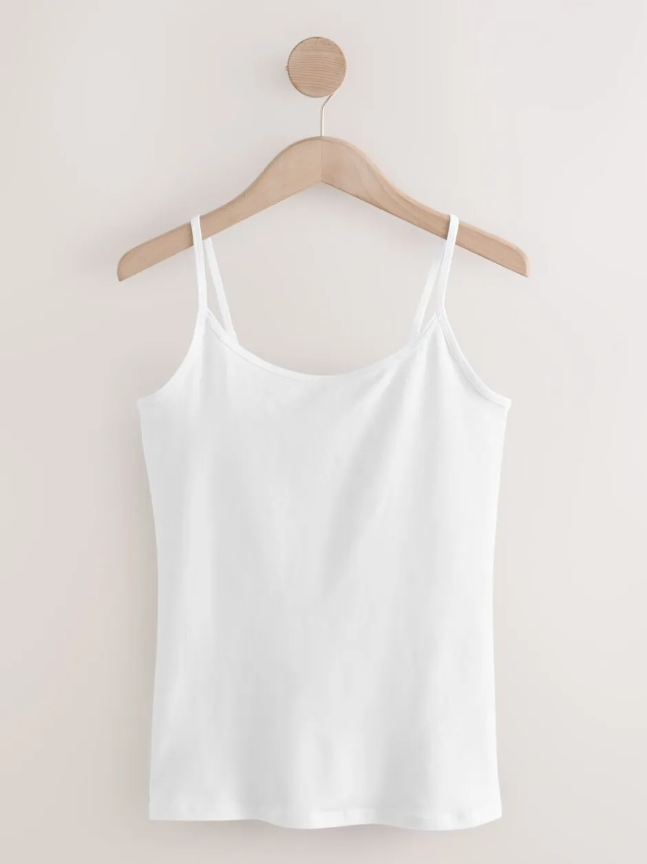 Next Blanc/Noir - Lot de 5 gilets à fines bretelles New