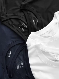 Next - Ajustement régulier - Lot de t-shirts essentiels en coton 6 Blanc/noir/bleu marine Discount
