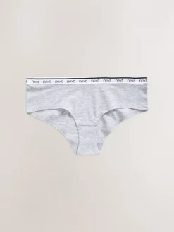 Next Blanc/Noir/Gris - Lot de 4 culottes à logo en coton Court Discount