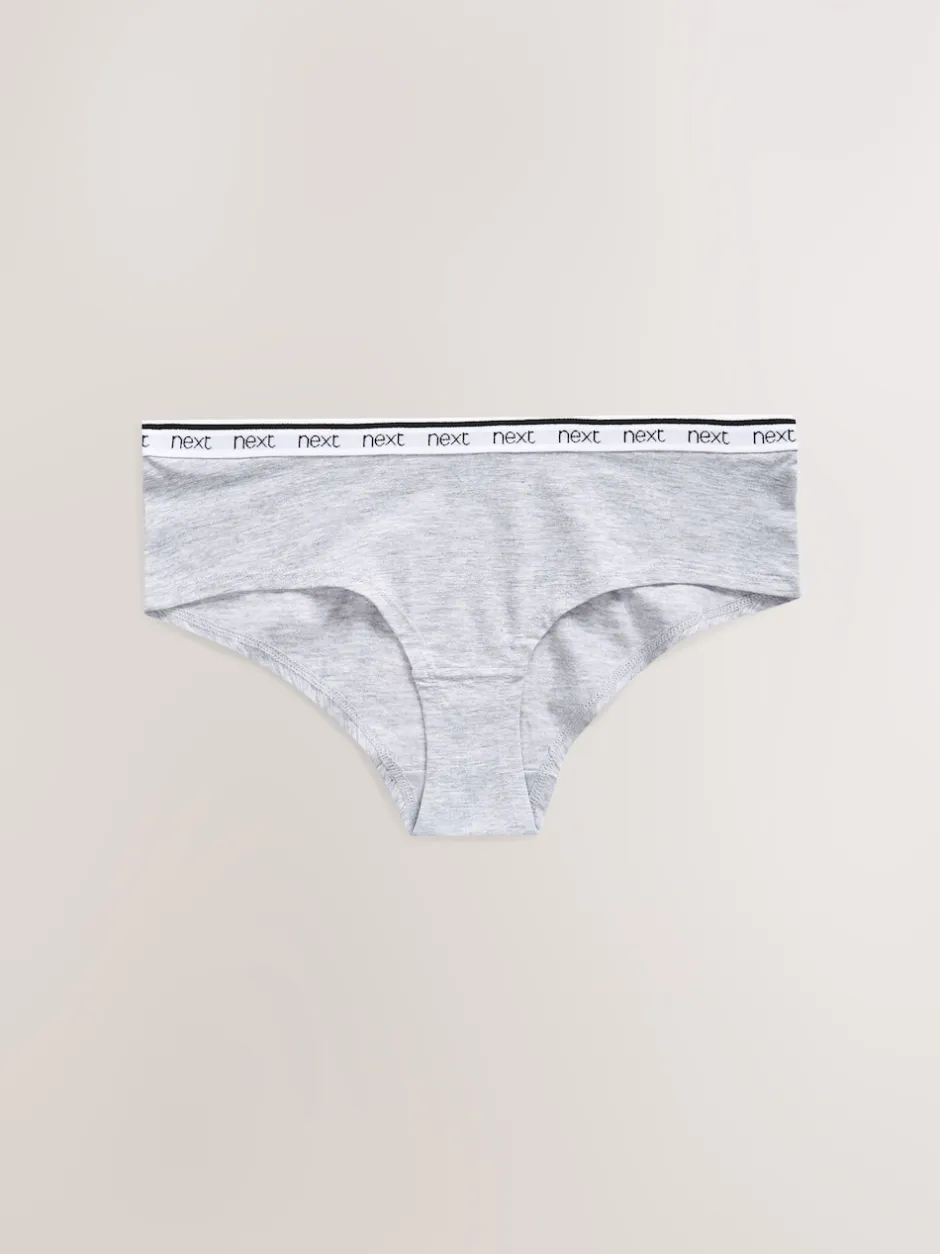 Next Blanc/Noir/Gris - Lot de 4 culottes à logo en coton Court Discount