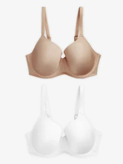 Next Blanc/Praline Nude - DD Light Pad Soutien-gorge T-shirt à bonnets lissants 2 Pack Best