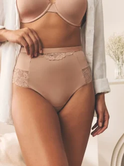 Next Blanc/Praline Nude - Tongs taille haute légers et modelants pour le contrôle de l'abdomen 2 Pack Best