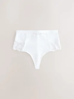 Next Blanc/Praline Nude - Tongs taille haute légers et modelants pour le contrôle de l'abdomen 2 Pack Best