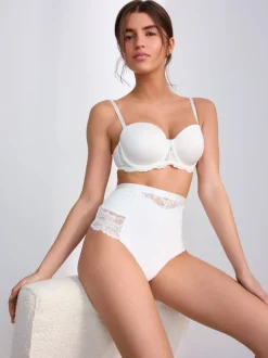 Next Blanc/Praline Nude - Tongs taille haute légers et modelants pour le contrôle de l'abdomen 2 Pack Best