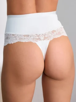 Next Blanc/Praline Nude - Tongs taille haute légers et modelants pour le contrôle de l'abdomen 2 Pack Best