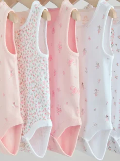 Next Blanc/Rose - Paquet de bodys pour bébé avec gilet 5 Hot