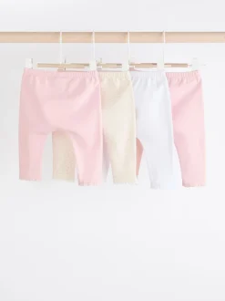 Next - Paquet de jambières pour bébé 4 (0mois-2ans) Blanc/Rose Outlet