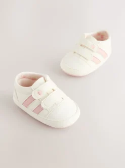 Next Blanc/Rose - Touch Fasten Bébé Trainers (0-24mths) Discount