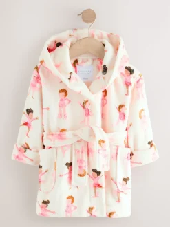 Next Blanc/rose imprimé ballerine - Robe de chambre en polaire (9 mois à 16 ans) Best