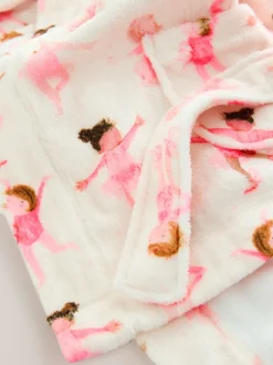 Next Blanc/rose imprimé ballerine - Robe de chambre en polaire (9 mois à 16 ans) Best