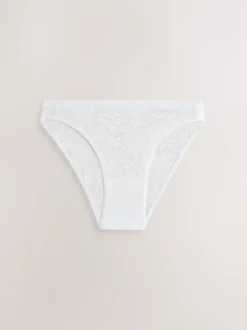 Next Blanc/Rose/Praline Nude - Lot de 7 culottes en dentelle collée Comfort Discount