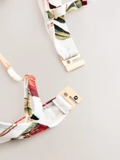 Next Blanc/Rouge Fleuri - Haut de bikini bandeau filaire Best