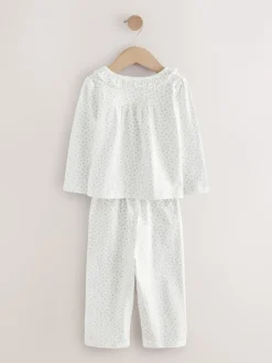 Next Blanc/Violet Fleuri - Lot de 2 pyjamas Amples (9mois à8ans) Clearance
