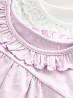 Next Blanc/Violet Fleuri - Lot de 2 pyjamas Amples (9mois à8ans) Clearance