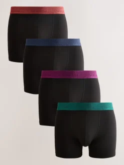 Next Blend modal noir métallisé à ceinture rouge/vert - Boxer souple Signature Comfort Discount