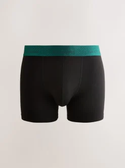 Next Blend modal noir métallisé à ceinture rouge/vert - Boxer souple Signature Comfort Discount