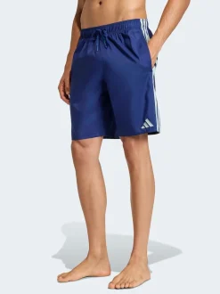 adidas Bleu - 3 Rayures Shorts de bain 8 pouces Discount