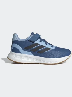 adidas - Baskets de course Runfalcon 5 à lacets élastiques pour enfant Bleu New