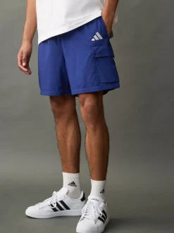 adidas Bleu - Petit short Essentiel Logo Cargos Chelsea Clearance