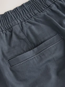 Next Bleu - Ajustement droit - Pantalons Chinos extensibles plissés avec taille élastique Hot