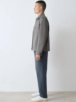 Next Bleu - Ajustement droit - Pantalons Chinos extensibles plissés avec taille élastique Hot