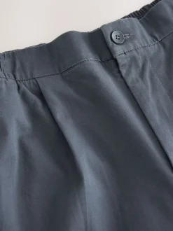 Next Bleu - Ajustement droit - Pantalons Chinos extensibles plissés avec taille élastique Hot