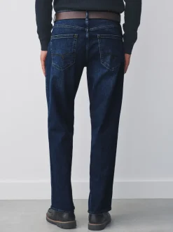 Next Bleu - Ajustement droit - Signature Ceinture Jeans