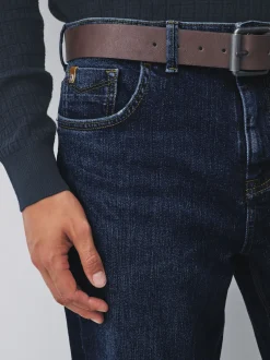 Next Bleu - Ajustement droit - Signature Ceinture Jeans