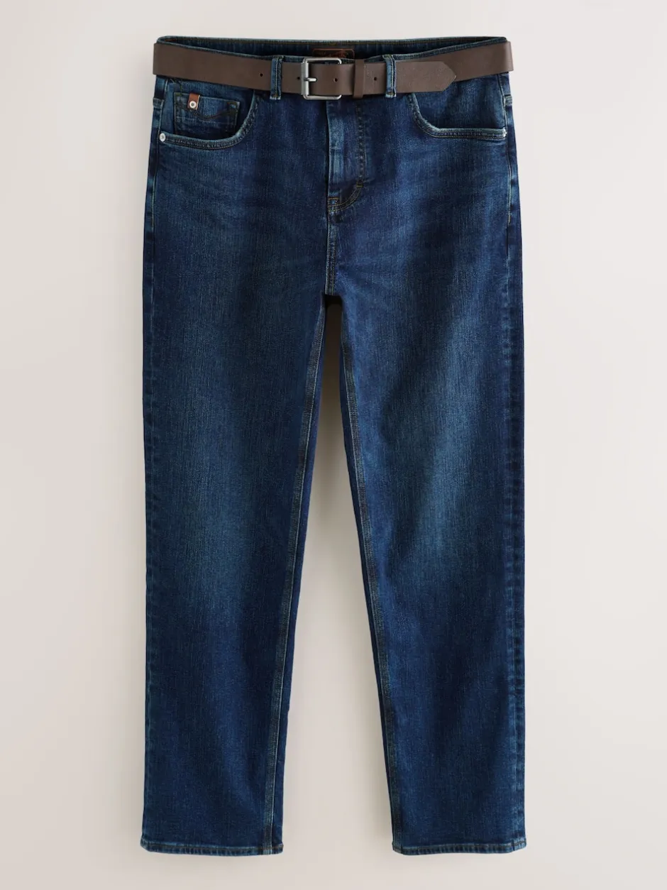 Next Bleu - Ajustement droit - Signature Ceinture Jeans