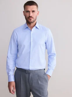 Next Bleu - Ajustement régulier - Signature 100% coton avec chemise élégante texturée Sale
