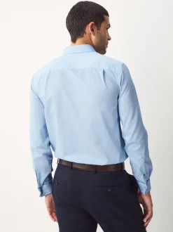 Next Bleu - Ajustement régulier - Chemises de nuit texturées à double poignet et d'entretien facile