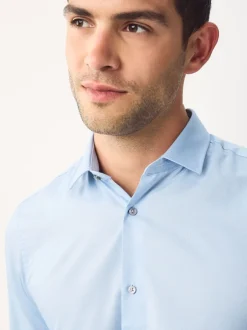 Next Bleu - Ajustement régulier - Chemises de nuit texturées à double poignet et d'entretien facile