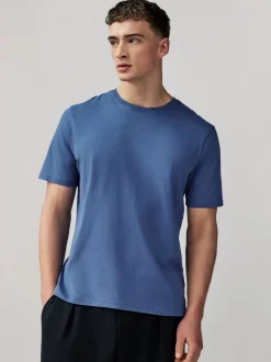 Next - Ajustement régulier - T-shirt Essential Col rond en coton Bleu Clearance