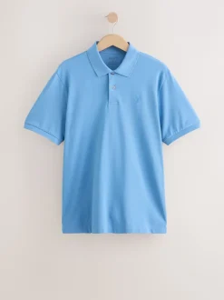 Next - Ajustement régulier - Polo Manches courtes Pique Bleu New