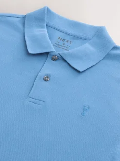 Next - Ajustement régulier - Polo Manches courtes Pique Bleu New